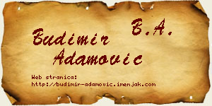 Budimir Adamović vizit kartica